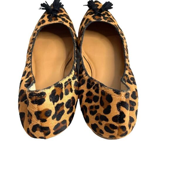J. Crew Calf hair leopard tassel stretch flats Sz 7 Item J7004 - Picture 5 of 6